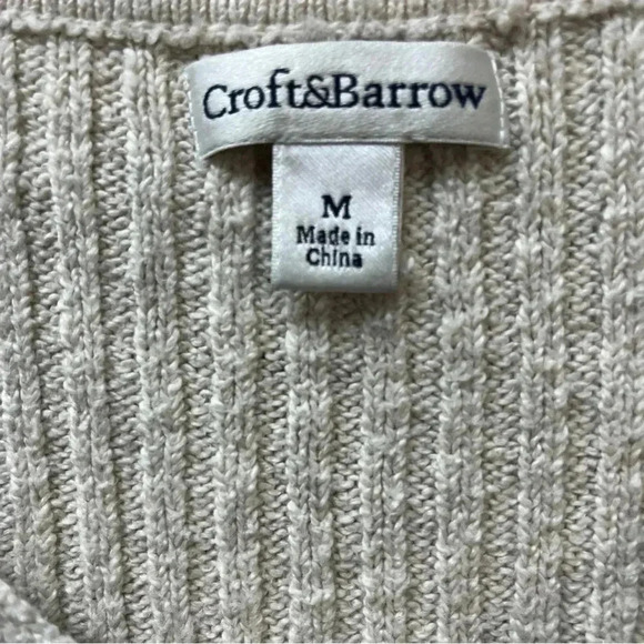 🌟Croft & Barrow Women's Ivory Cable Knit V-Neck Sweater Size M🌟 - Picture 4 of 4